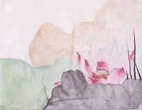 Painting of lotus flowers