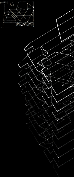 Original drawings, axonometric and detail of model